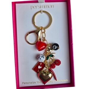 ♥️🔹️Persimmon🔹️ Embellished Keychain Bag Charm with playful charms